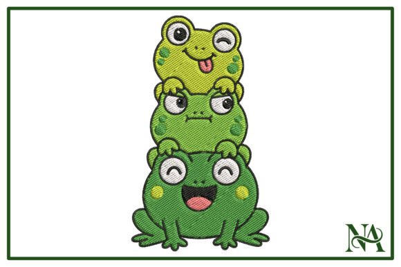 Frog Stack Embroidery Design Review for Apparel